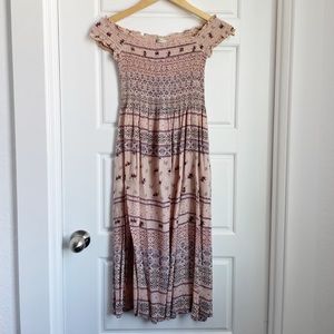 URBANOUTFITTERS OFF-SHOULDER PINK DRESS (XS)